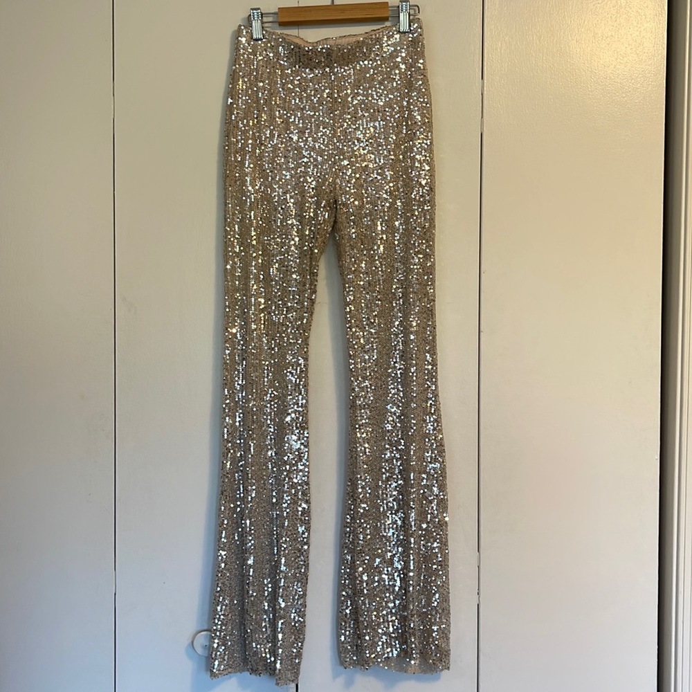 Sequin flared pants
